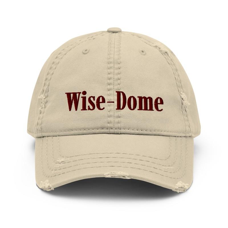 Wise-Dome Hat Tan w/ Maroon Lettering